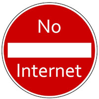 A picture of a do not enter sign with the words "No Internet" printed on top.