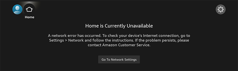 Amazon TV showing no Internet connection for Alexa to use.