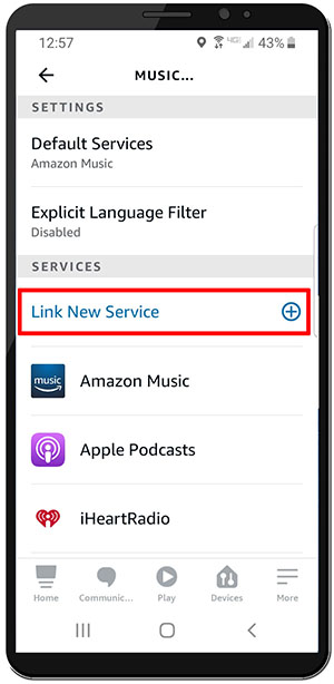 Image showing how to set up Spotify in Alexa by linking to the Spotify service