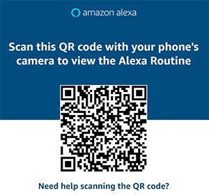 The QR code that comes from an Alexa shared routine